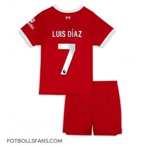 Liverpool Luis Diaz #7 Replika Hemmatröja Barn 2023-24 Kortärmad (+ Korta byxor)